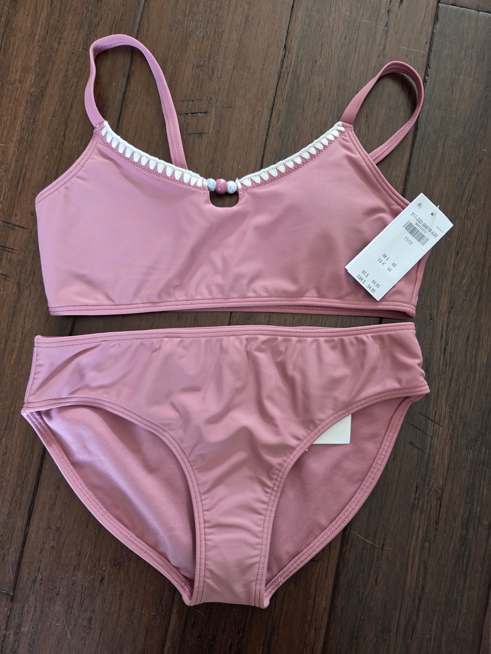 Two-Piece Bikini Set with Bead Trim